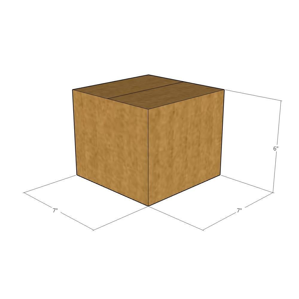 7x7x6 Corrugated Shipping Boxes 32 ECT Single-Wall, 50/Pack