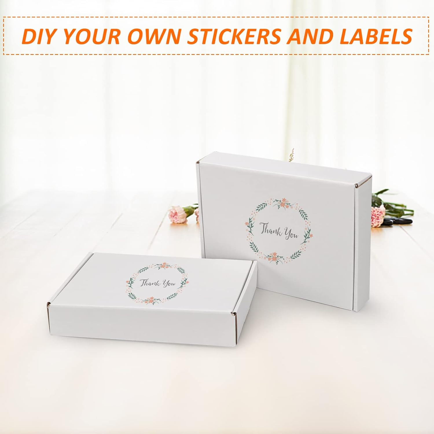 11X8X2 Inches Shipping Boxes Set of 25, White Corrugated Cardboard Box Literatur
