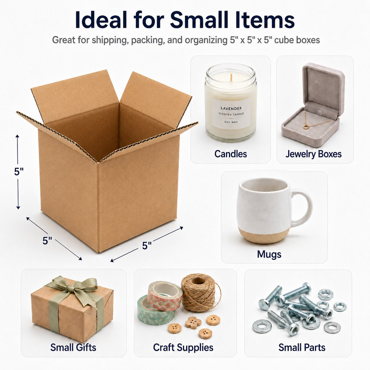 6.75×6.75×6.75 Cardboard Paper Boxes Mailing Packing Shipping Box Corrugated