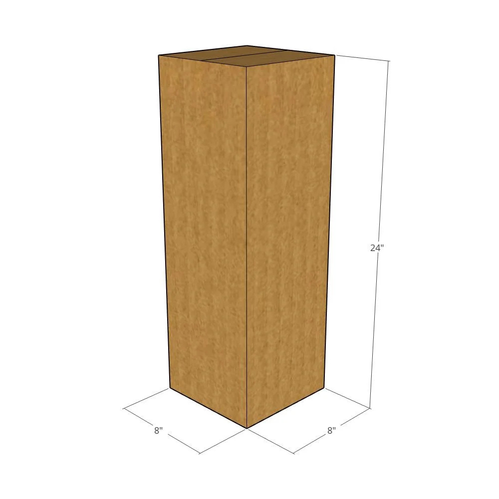 5 8x8x24 Kraft Brown Corrugated Shipping Boxes 32 ECT Single-Wall New